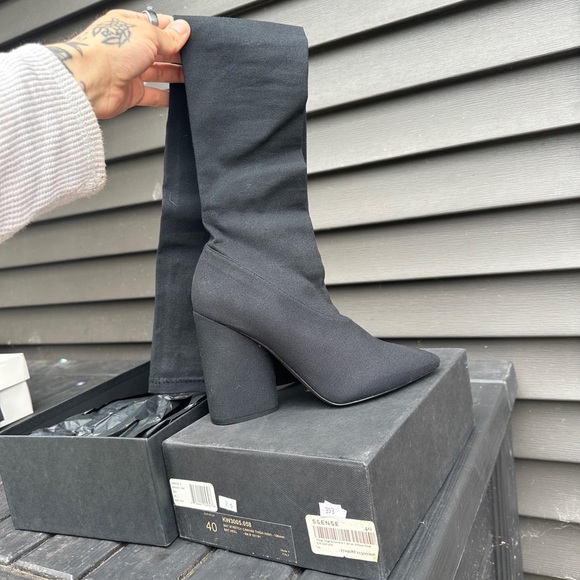 Yeezy Shoes - Yeezy season 4 Bat Stretch Canvas Thigh High Boots - Black new in box